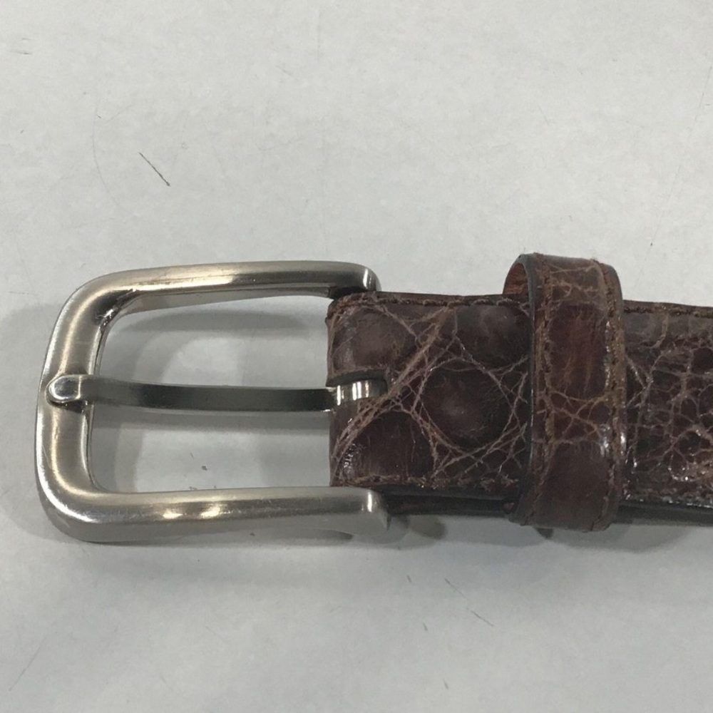 Tardini Genuine Brown Caiman Crocodile Men's Belt Size 42”